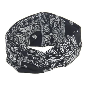 Assorted Paisley Print Wide Bandana Knot Headbands Criss Cross Head Wrap Hair... - Picture 1 of 5