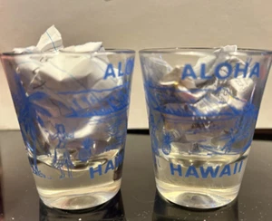 MENGE 2 VINTAGE HAWAII SOUVENIR SCHUSSGLAS KOSTENLOSER VERSAND - Bild 1 von 2