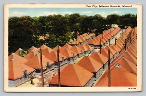 Tent City Jefferson Barracks Missouri Soldier Message Vintage c1941 Postcard - Picture 1 of 4