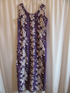 Vintage Ling & Kwoks Hawaii Kleid Übergröße 3XL Blumenmuster lila Reißverschluss hinten Tank - Bild 1 von 4