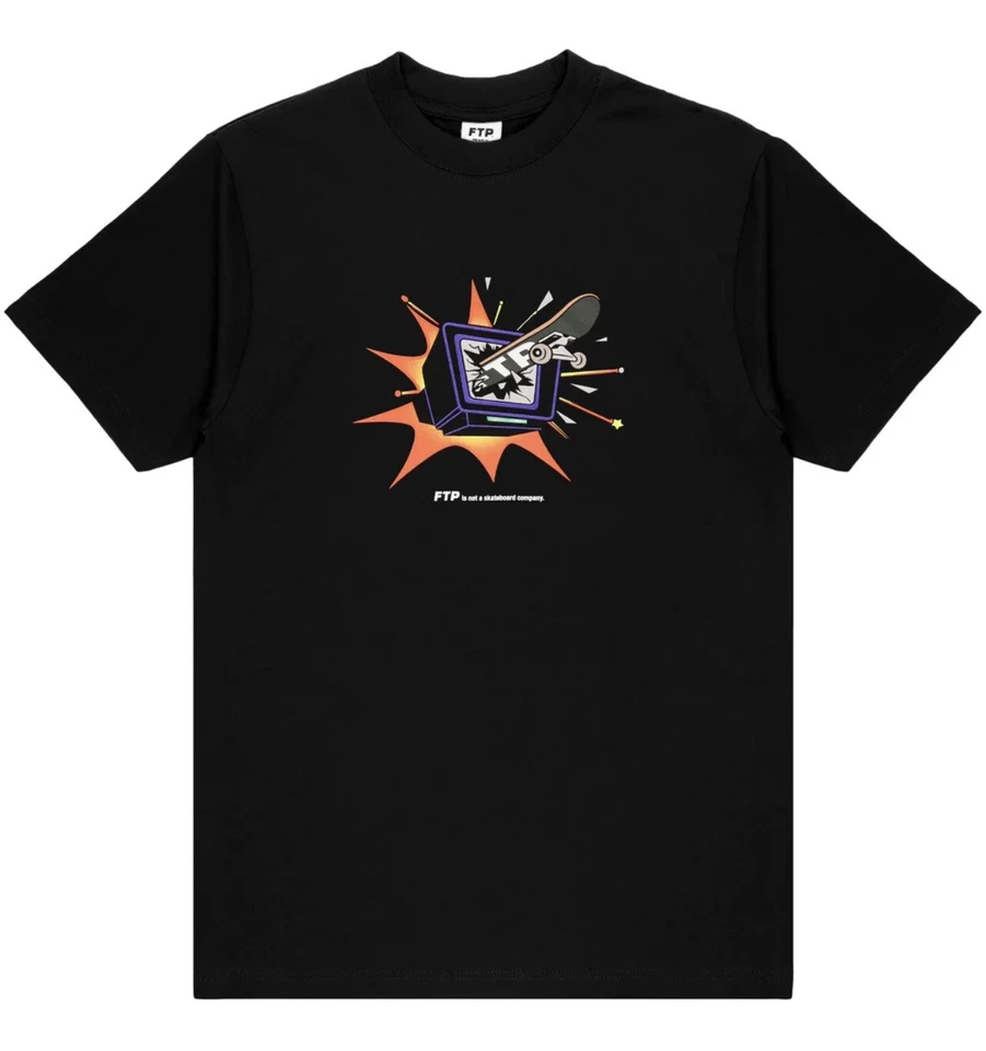 Camiseta FTP TV Guide Negra Talla XXL TOTALMENTE NUEVA Camiseta FuckThePopulation Skate Foto 1 de 1