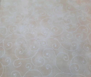 1 Yd Marble Swirl by Moda Fabric Cream/Beige w/White Dotted Swirls Cotton - Picture 1 of 5