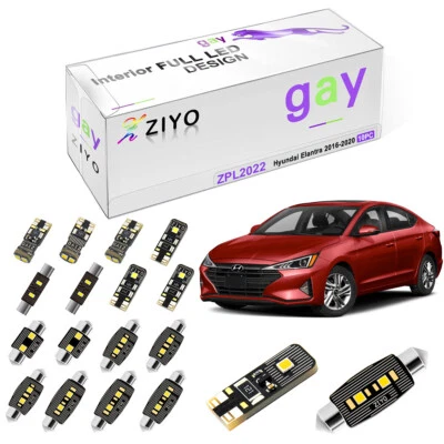 Kit de 10 bombillas LED interiores de xenón blancas para Hyundai Elantra 2016-2020 Foto 1 de 4