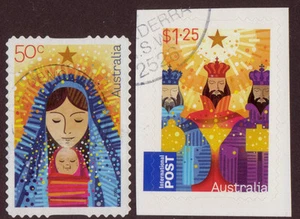 AUSTRALIA 2009 CHRISTMAS STAMPS PAIR FINE USED SELF ADHESIVE - Picture 1 of 1