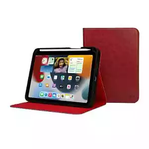 iPad Mini 6 Rojo Cuero de Vaca Genuino - Con Portalápiz - Dormir/Despertar - Imagen 1 de 6