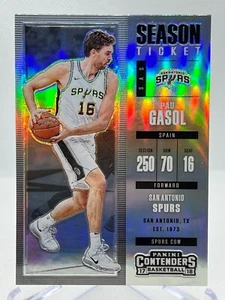 PAU GASOL 2017-18 Panini Contenders #13 Season Ticket SILVER PRIZM - Picture 1 of 2
