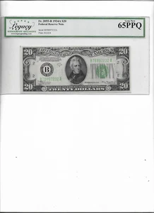 FEDERAL RESERVE NOTE FR. 2055-B 1934A $20 GEM NEW 65PPQ - Picture 1 of 2