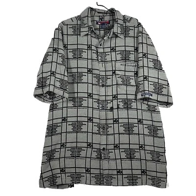 VINTAGE Southpole Shirt Mens Large Black Gray Grid Button Up Streetwear Y2K - Image 1 of 4