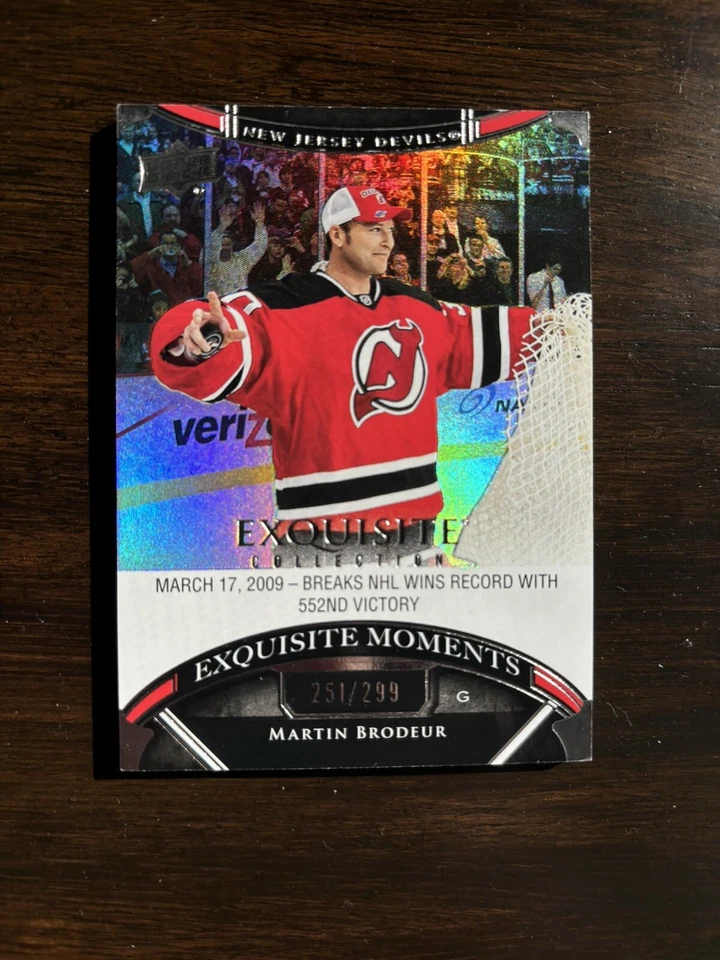 2023-24 UD Exquisite Collection Exquisite Moments Martin Brodeur /299 #ECM-BR - Image 1 of 2