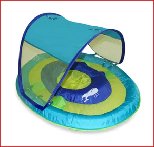 Swimways STEP 1 BABY Spring FLOAT + Sun CANOPY - 9-24 Months - BLUE  🌟NEW🌟 - Picture 1 of 5
