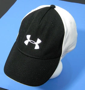 UNDER ARMOUR Herren schwarz weiß Logo Baseball Cap Mütze (Erwachsene Stretch Fit) - Bild 1 von 5