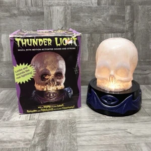 Vintage 1997 Halloween Paper Magic Group Thunder Light Skull w/ Lightning Tested - Picture 1 of 24