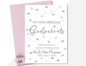 Hochzeitstagskarte Paten, Glückwunschkarte Hochzeit, personalisiert Mr & Mrs - Bild 1 von 4