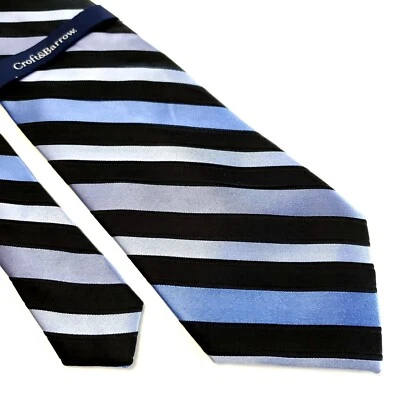 NEW Croft & Barrow Woven Blue Striped Silk Tie - Image 1 of 4