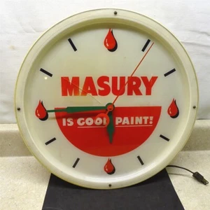 Orologio da parete vintage Masury "Is Good Paint", elettrico, funziona bene, quadrante in plastica - Foto 1 di 18