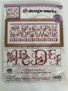Design Works Ursula Michael Cherry ABC Cross Stitch Kit One Color Vintage NEW - Picture 1 of 2