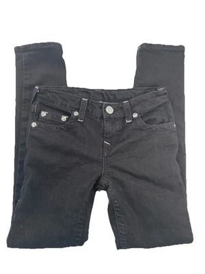 TRUE RELIGION Girls Size 10 Skinny Denim Jeans Pink Stitching - Image 1 of 4