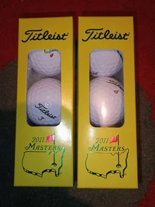 2011 Masters Golf Tournament Titleist 2 Sets of 3 Golf Balls & Boxes Never Used  - Picture 1 of 6