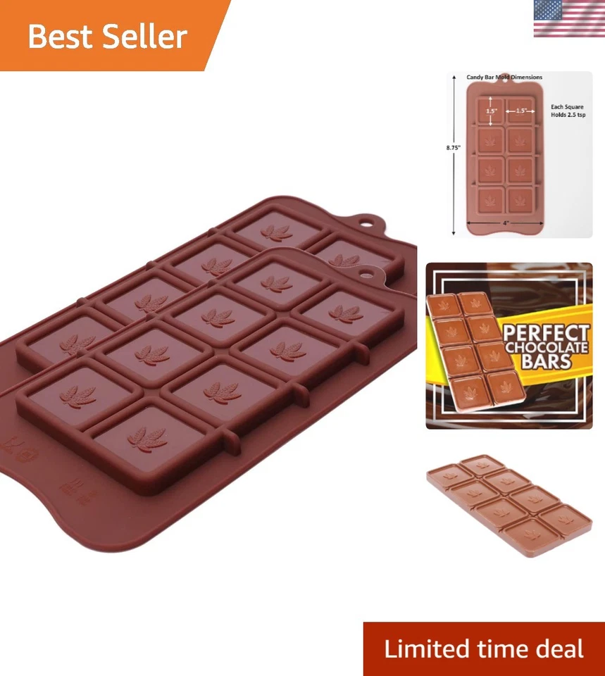 Marijuana Pot Leaf Silicone Candy Chocolate Mold Trays Cake Decor Q1043 2ct