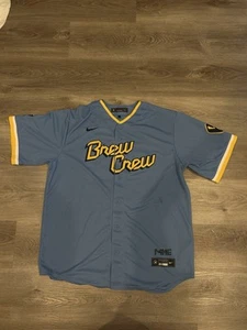 Nike Yelich 22 Milwaukee Brewers Brew Crew City Connect Jersey NWOT Sz L - Picture 1 of 5