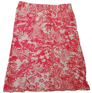 J Jill Rock Damen Large Hawaii Midirock Neu Mit Etikett Rosa Weiß Resort - Bild 1 von 9