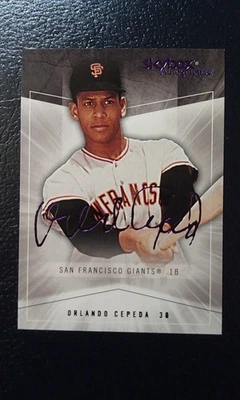 Orlando Cepeda Giants 2005 Skybox Autographics Purple Fleer No PRINT RUN WOW - Image 1 of 3