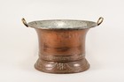 O09Z02- Kupfer Henkelgefäß Eiskübel für Flaschen 19.Jh oder frühes 20.Jh