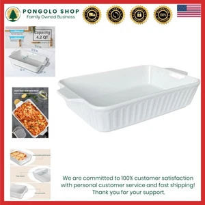 4,2 QT Teglia da Forno, 9x13 Grande Casseruola per Forno, Teglia da Forno in Ceramica, R... - Foto 1 di 9