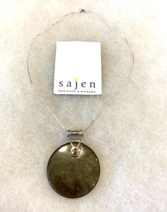 Collar Sajen Obsidiana Dorada y Citrino con 18 pulgadas Cadena serpiente - 35,6 gramos - Imagen 1 de 8