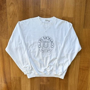 Vintage 90s Club Monaco Heritage Crest Logo Pullover Preppy Sweatshirt ~READ USA - Picture 1 of 16