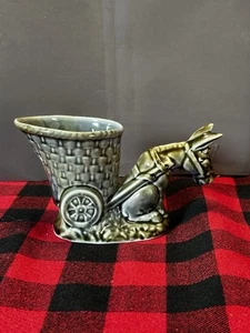 Vintage Shamrock Pottery Made In Ireland Reluctant Donkey Planter Vase Wade Blue - Picture 1 of 10