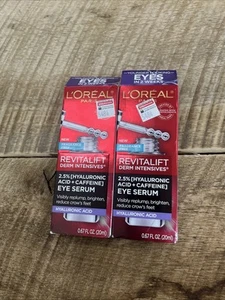 2X Loreal Revitalift 2,5% siero occhi ialuronico + caffeina schiarente 0,67 FL OZ - Foto 1 di 2