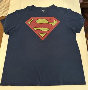 Superman DC Logo T Shirt Navy Blue Adult Size XL Short Sleeve Shirt - Picture 1 of 7