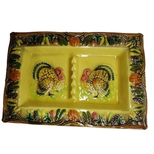 Vintage Napcoware Japan C-7959 Thanksgiving Türkei geteilt Relish / Serviertablett - Bild 1 von 12