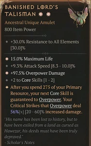 💥DIABLO 4💥SEASON 9💥Overpower Amulett💥Banished Lord's Talisman 2GA 56% - Bild 1 von 1
