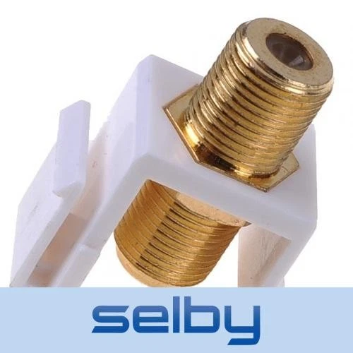 F Type Female to Female Gold Plated Keystone Insert For Custom Wall Plate - image 1 of 1