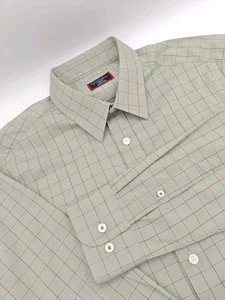 🇺🇲 Untuckit Mens Slim Fit Performance Dress Shirt M 15.5x35 Green Check - Picture 1 of 7