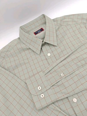 🇺🇲 Untuckit Mens Slim Fit Performance Dress Shirt M 15.5x35 Green Check - Image 1 of 4