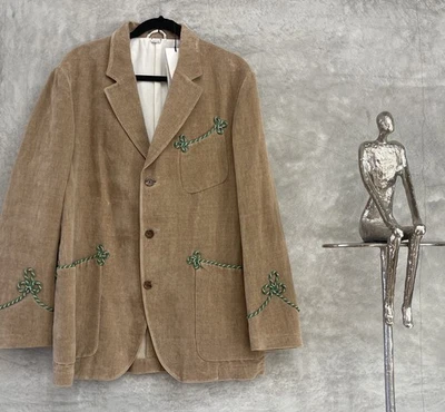 AUTÉNTICO BLAZER/CHAQUETA GUCCI TERCIOPELO CAMEL TEÑIDO DESIGUAL TALLA 48 NUEVO Foto 1 de 4