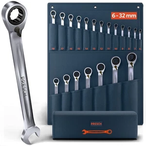 Presch Ratschenschlüssel Set 20tlg. umschaltbar (6-32mm) inkl. Tasche - Bild 1 von 12