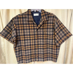 Vintage 1960s Made in California Plaid Button Front Shirt/Jacket Jackie O - Picture 1 of 10