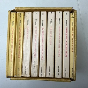 Little House On The Prairie Box Set Complete Series 9 Books Yellow 1971 Vintage - Picture 1 of 11
