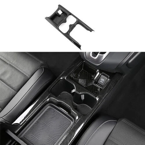 Para Honda CRV CR-V 2017-2021 Fibra de Carbono Consola Central Taza de Agua Cubierta Tapicería Foto 1 de 4