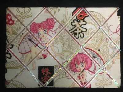 Japanese Anime' girls fabric bulletin board, decor, teenager, pink hair, cute - Image 1 of 4