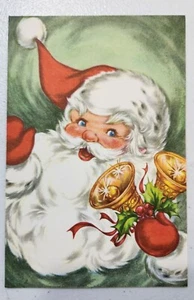 Tarjeta de Navidad vintage Santa Golden Bells de BAPCO - Imagen 1 de 6