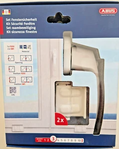 Abus Fenstersicherheit Set Fenstergriff verschließbar + 2x Zusatzsicherung weiß - Bild 1 von 3