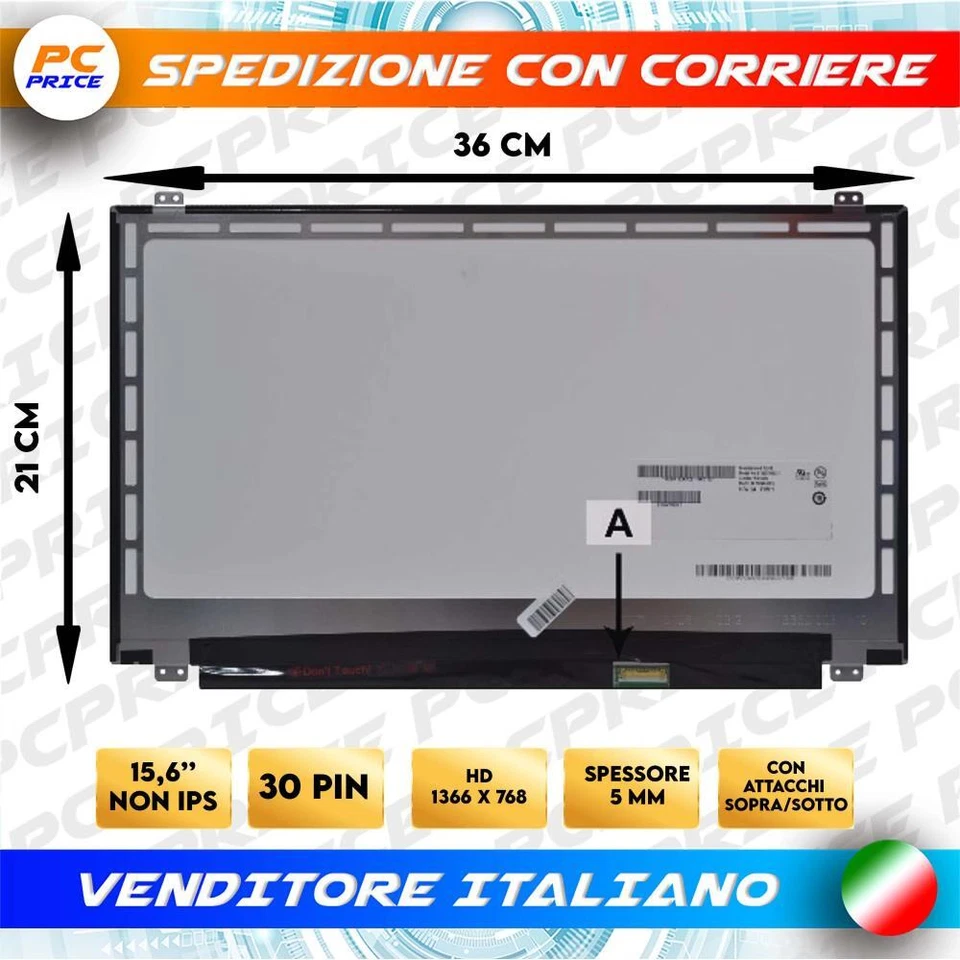 2-Power SCR0474B ricambio per notebook Display (15.6 WXGA 1366x768 HD LED Matte)