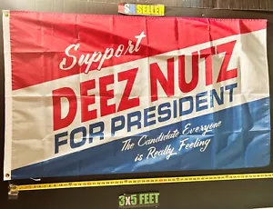 Send Nudes Flag FREE SHIPPING Deez Nuts Pres USA Busch Claw Beer Pong Sign 3x5' - Picture 1 of 1