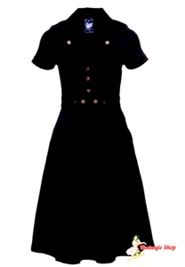 Queen Kerosin  Denim Swing Dress , Black, Jeans Kleid , Racing Rockabilly SALE - Bild 1 von 2