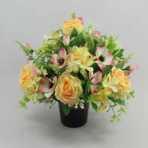 Artificial silk flowers Grave arrangement FREE P&P HandMade Long lasting 27cm - Picture 1 of 5